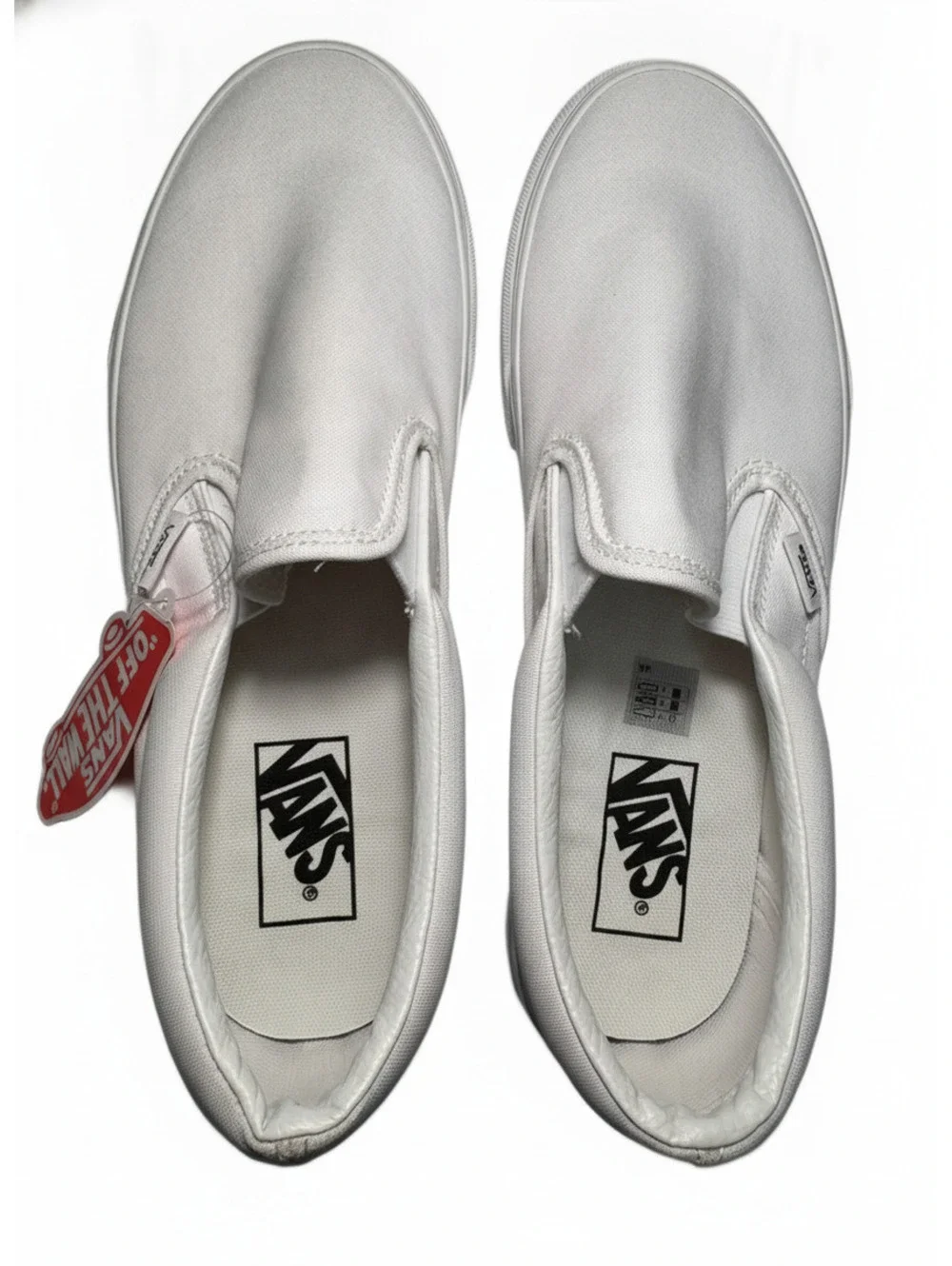 NIB Vans Classic Slip-On True White Canvas Sneakers Men’s 9 / Women’s 10.5